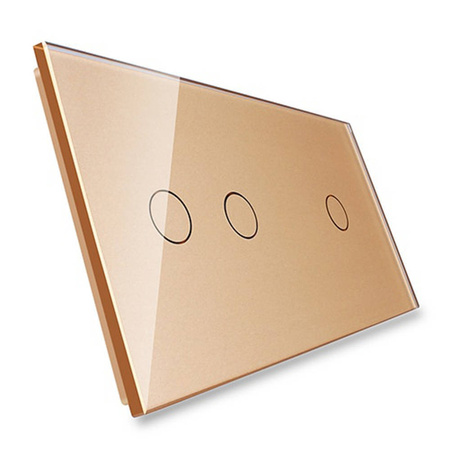 Podwójny panel szklany w kolorze złotym (7012-63) - elegancja w Twoim wnętrzu. Livolo