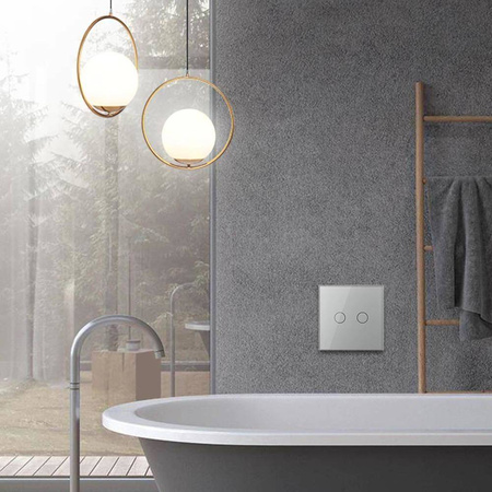 Włącznik podwójny dotykowy z zielonym panelem szklanym FIBARO (VL-C702IH-68) Livolo