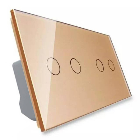 Włącznik dotykowy podwójny złoty z funkcją ściemniania (VL-C7022-63) Livolo