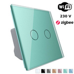 Podwójny włącznik dotykowy Wi-Fi zielony (VL-C702EC-68) - Livolo