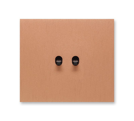 Włącznik Vectis podwójny dźwigienkowy square Szczotkowana miedź