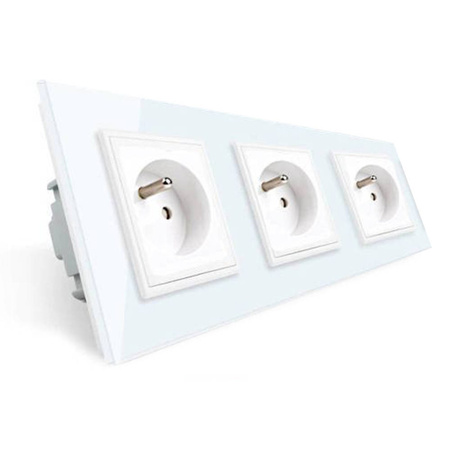 Gniazdo elektryczne 3x16A białe z bolcem - wysokiej jakości produkt (VL-W03FR-61) LIVOLO