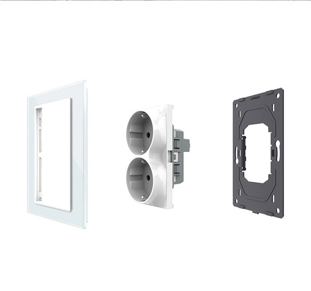 Podwójne gniazdko elektryczne do pojedynczej puszki (VL-71EU2-62) - Livolo