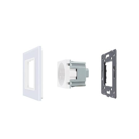 Gniazdo elektryczne 16 A z białym panelem szklanym (VL-W01EU-61) Livolo