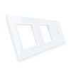 Potrójna szklana ramka biała z miejscem na włącznik dotykowy (701GG-61) Livolo