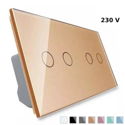 Włącznik dotykowy podwójny złoty z funkcją ściemniania (VL-C7022-63) Livolo